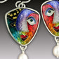 Fashion Vintage Abstract Face Ladies Pearl Dangle Earrings