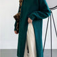 Knitted Slit Sweater Dress