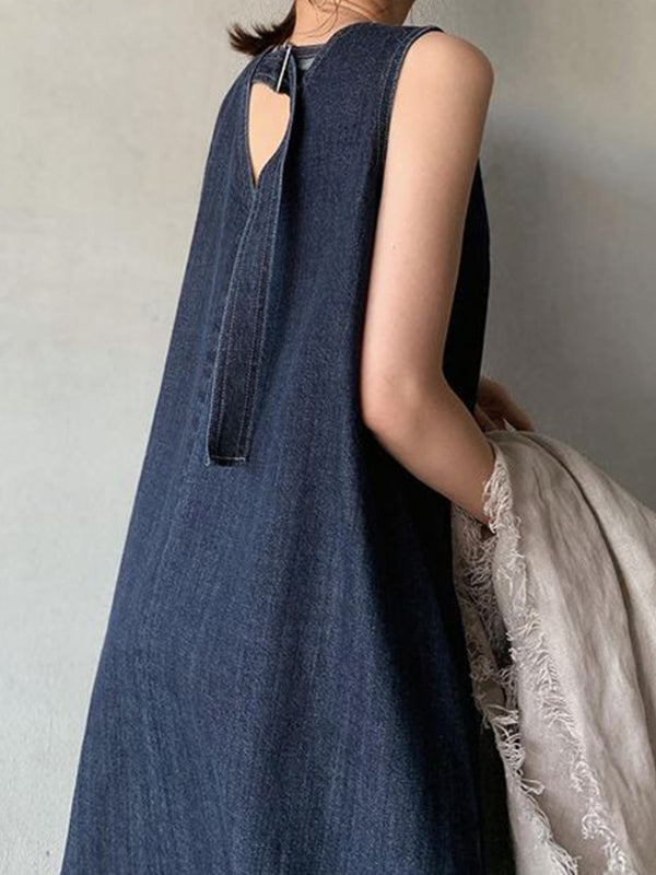 Fashion V-neck Denim Dress