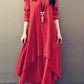 Loose Fake Two-Piece Cotton Linen Dress