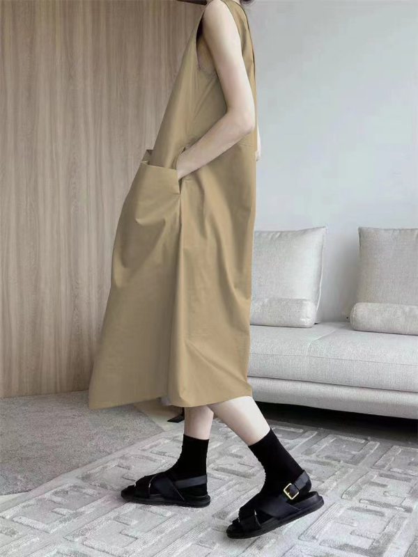 sleeveless dress neck designs Exclusive Multicolor Sheath Dress with Deep V-Neck 40171