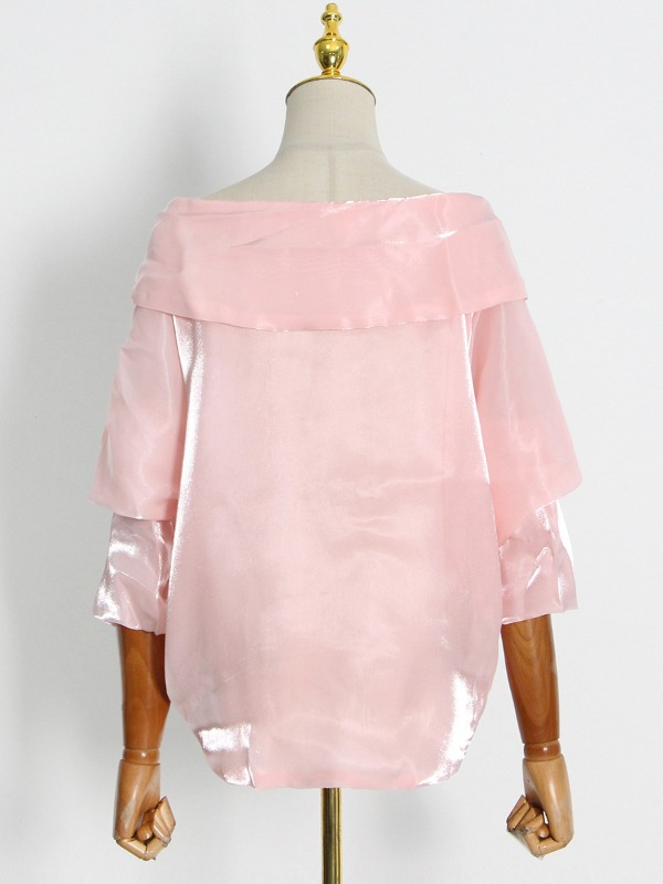 French V-neck Off-the-shoulder Shirt Top