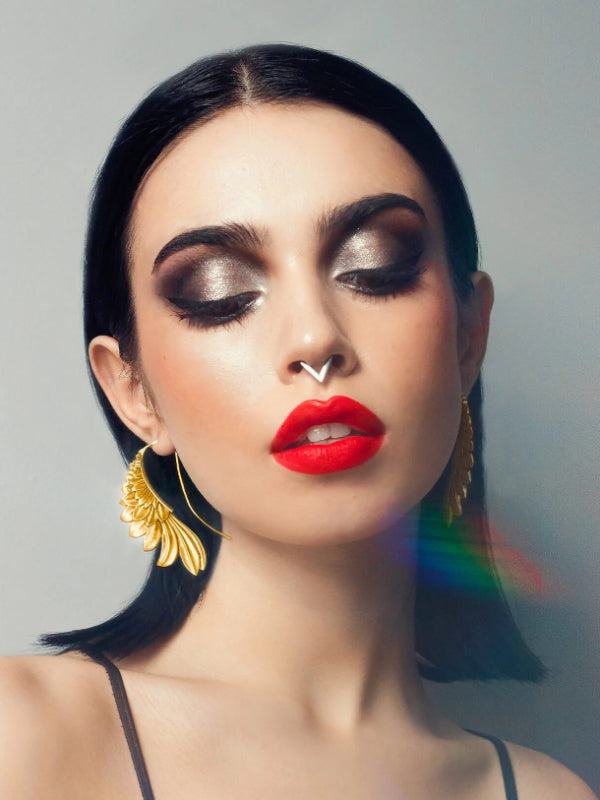Angel Wings Alloy Feather Earrings