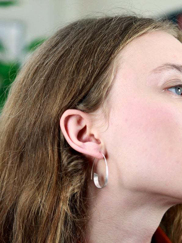 Round Geometric Spiral Earrings