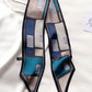 Colorful Plaid Printed Small Silk Scarf