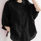 Retro Cotton Linen Lantern Sleeve Top Shirt