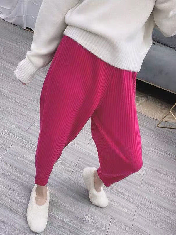 Urban High Waisted Harem Pants Solid Color Pants