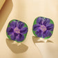 Original 3 Colors Square Resin Flower Earrings