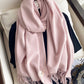 15 Colors Imitated Cashmere Solid Color Tasseled Scarf
