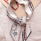 Original Flower&Letter Print Hair Band&Silk Scarf