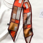 Colorful Plaid Printed Small Silk Scarf