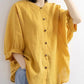 Retro Cotton Linen Lantern Sleeve Top Shirt