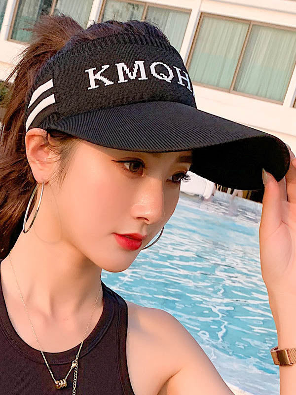 Leisure Letter Print Sun-Protection Empty Top Caps