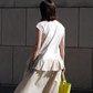 Fashion Sleeveless Round Neck Panel Long Dress