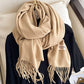15 Colors Imitated Cashmere Solid Color Tasseled Scarf