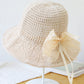 Stylish Knitting Bow-Embellished Sun-Protection Large Wide Brim Hat