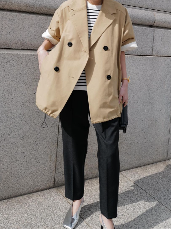 Fashion Casual Half Sleeve Blazer Outwear