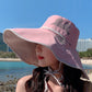 Stylish Reversible Foldable Bow-Print Sun-Protection Frenum Large Wide Brim Hat