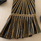 Black Plus Size High Quality Half Sleeve Mesh Embroidery Dress