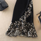 Plus Size Design Embroidered Short Sleeve Cover Hip Round Neck Dress