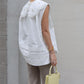 Embroidered Hollow Lace Large Lapel Cotton Sleeveless Shirt