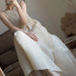 Casual Sleeveless Pleated Solid Color Round-Neck Midi Dresses