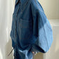 Vintage Large Collar Single Breasted Loose Denim Shirt