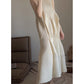 Casual Sleeveless Pleated Solid Color Round-Neck Midi Dresses