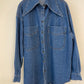 Vintage Large Collar Single Breasted Loose Denim Shirt