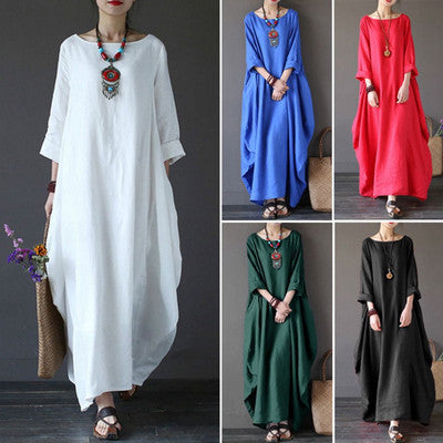 Loose Oversized Cotton Linen Dress