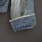 Retro Loose Hollow Hole Embroidered Denim Jacket