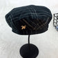 Original 3 Colors Plaid Alloy Bee Buttoned Beret Hat