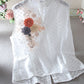 Lace V-Neck Embroidered Sleeveless Shirt Top