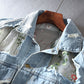 Retro Loose Hollow Hole Embroidered Denim Jacket