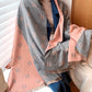H Print Contrast Color Imitation Cashmere Shawl Scarf
