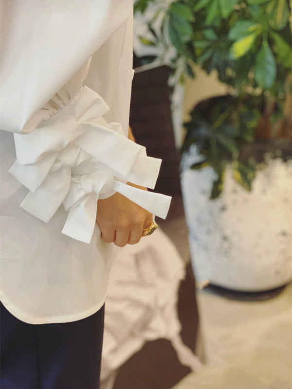 Bow Sleeve Shirt Top