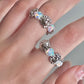 Heart Shape Synthetic Opal Necklace Stud Earrings Ring Ear Clip