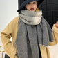 Split-Joint Wrinkled Long Warmer Scarf