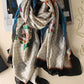 Original Flower&Letter Print Silk Scarf