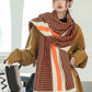 Urban Vintage Imitated Cashmere Houndstooth Shawl Scarf