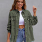 Loose Multicolor Ripped Denim Jacket