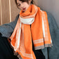 Imitation Cashmere Printed Tasseled Shawl Scarf