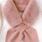 Stylish 6 Colors Ruffle Split-Joint Imitation Rabbit Wool Knitting Scarf