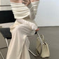 French Chic Off-Shoulder Knit Top
