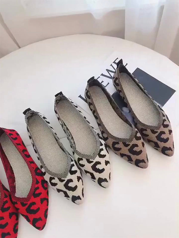 Trendy Original Leopard woven Flat Shoes