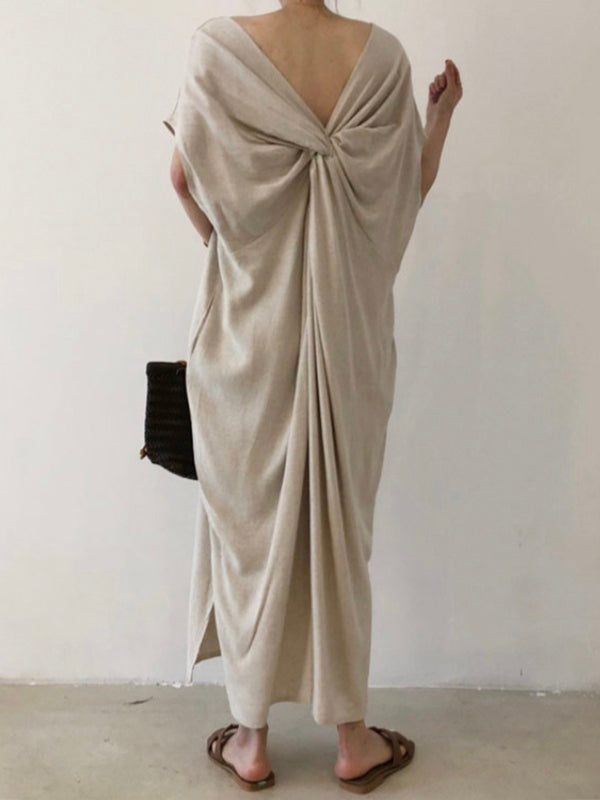 Loose Chic Pleated Front And Rear Dress