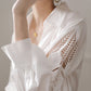 White Urban Tie Puff Sleeve V-Neck Shirt Dress