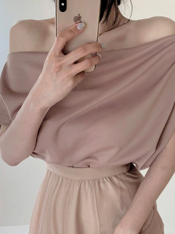 Loose Fashion V Neck Pleated Shirt