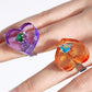 Double Layer Heart Zircon Ring