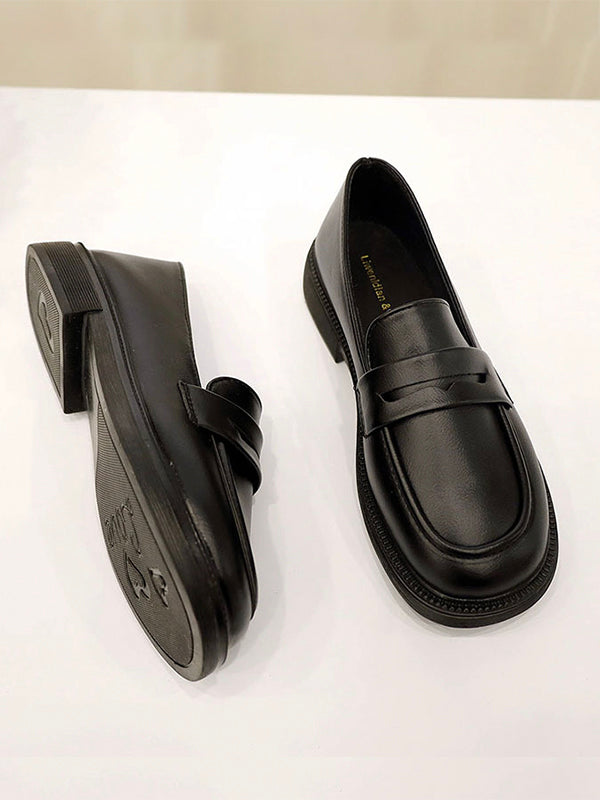 Retro Thick-soled PU Soft-soled Loafers Shoes